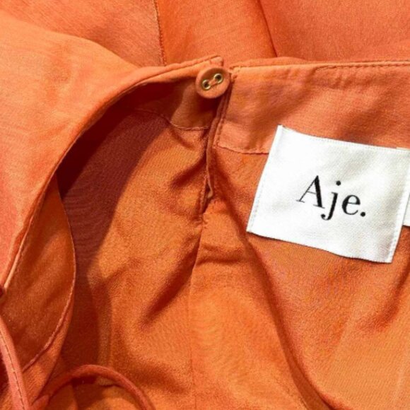 AJE Pandorea Layered Maxi Dress Floral Ruffle Coral Clay - Picture 9 of 12